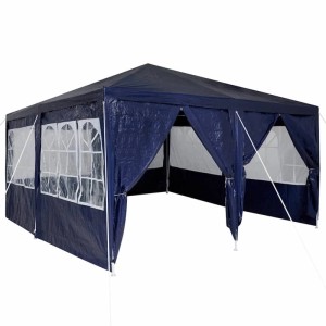 vidaXL Party-Zelt Blau 400 x 400 x 266 cm Polyethylen 42003426