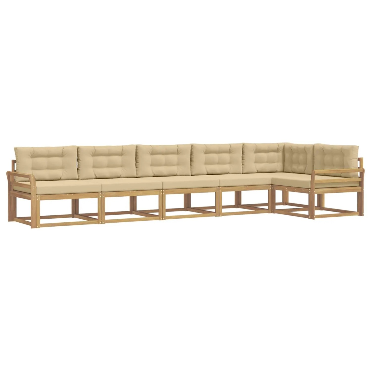 vidaXL Outdoor-Sofagarnitur mit Kissen 4-Tlg Weiß und Beige Polyester 3386517