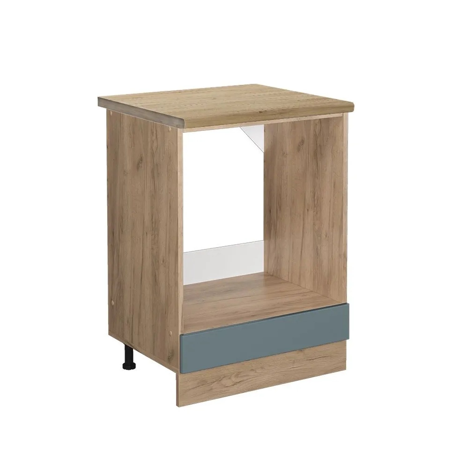 Vicco Herdumbauschrank R-Line Blau-Grau Goldkraft Eiche 60 cm AP Eiche