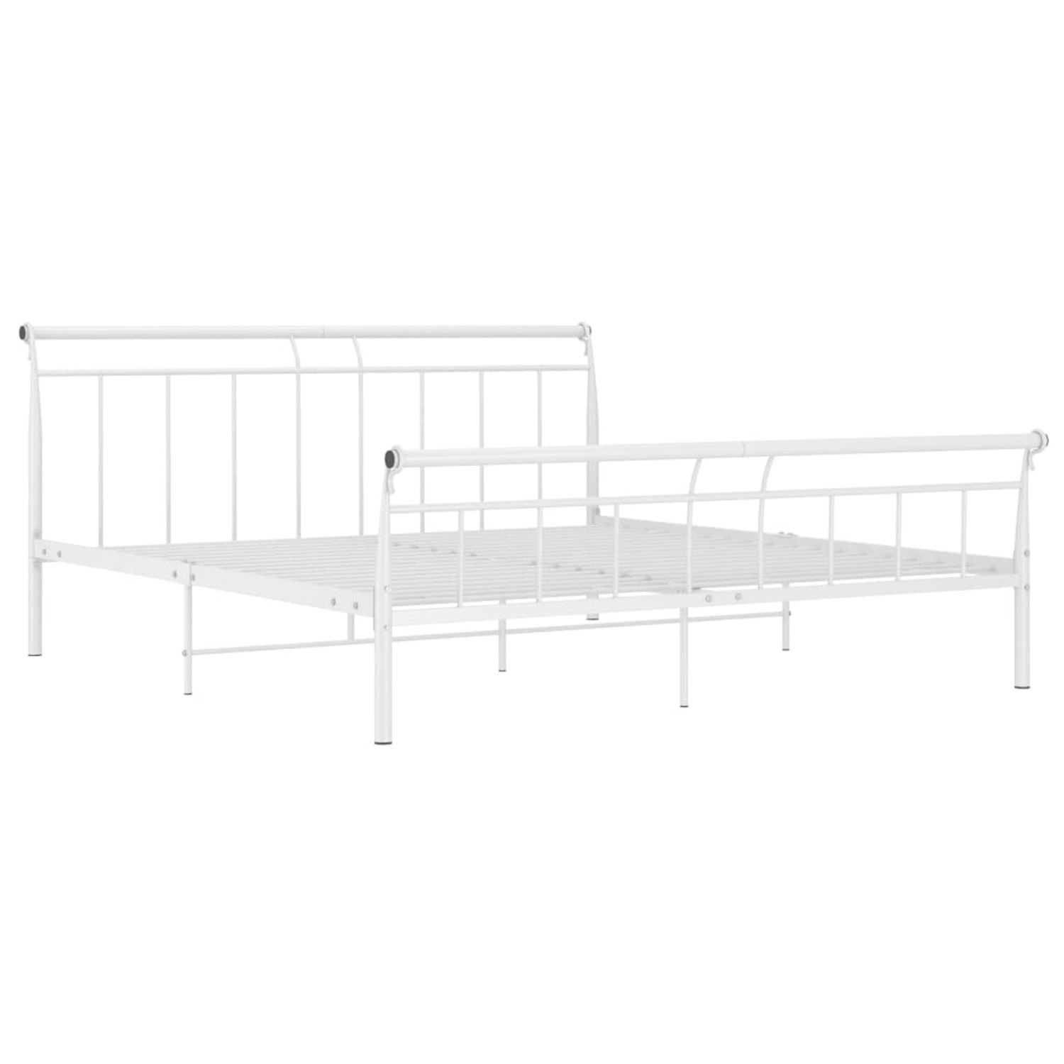 vidaXL Bettgestell Bettgestell Weiß Metall 200x200 cm Doppelbett Bett Bettr günstig online kaufen