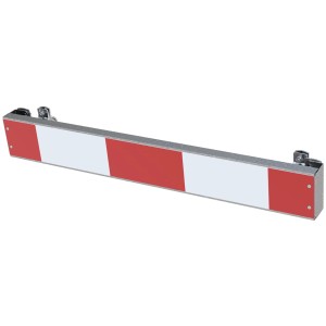 Schake Warnschild, weiß-rot, mit Rohrschellen zur Befestigung, Folie RA1/A.