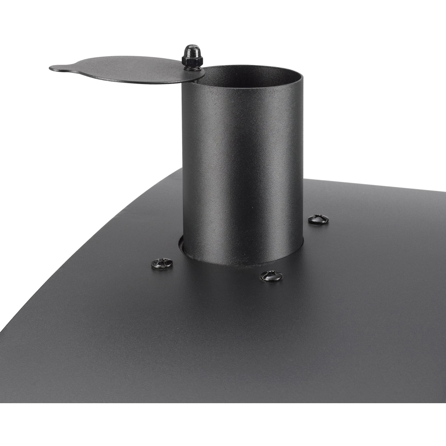 Detailaufnahme des schwarzen El Fuego Holzkohlegrill Smoker Ontario XXL: Kamin mit Deckel.