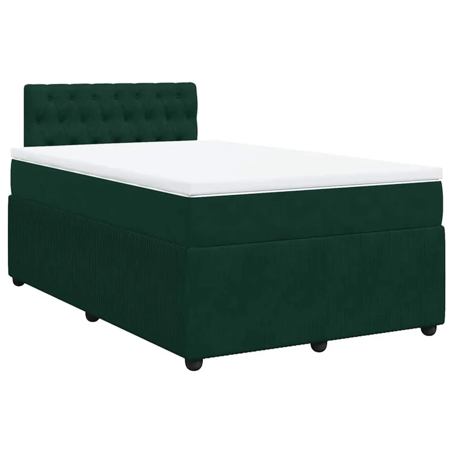 vidaXL Boxspringbett mit Matratze Dunkelgrün 120x190 cm Samt 3287695 günstig online kaufen