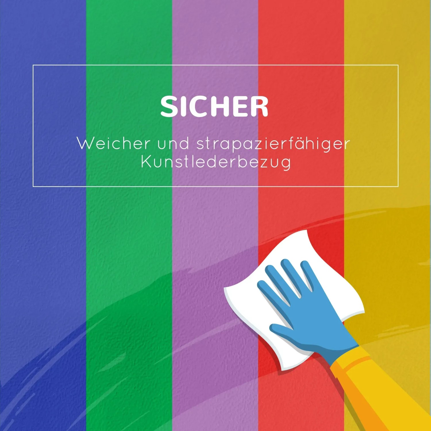 Reinigung des HOMCOM Bausteinset aus Kunstleder in bunten Farben. Pflegeleicht und sicher.