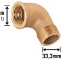 Gewinde-Winkel aus Rotguss, 30,3 mm x 33,3 mm, für Sanitär- und Heizungsinstallation.