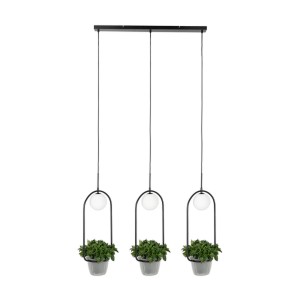 Lindby Pendelleuchte Orna 10012287 Modern in Schwarz aus Metall 3-flammig G9 Wohnzimmerleuchte