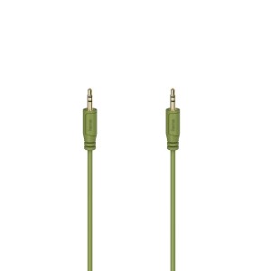 Grünes Hama Audio-Kabel mit 3,5-mm-Klinkenstecker, vergoldet, 0,75 m lang.