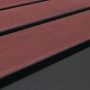 Detailansicht der Proregal Mülltonnenverkleidung: Anthrazit-Korpus und dunkle Holzoptik-Lamellen des Pflanzkastens.