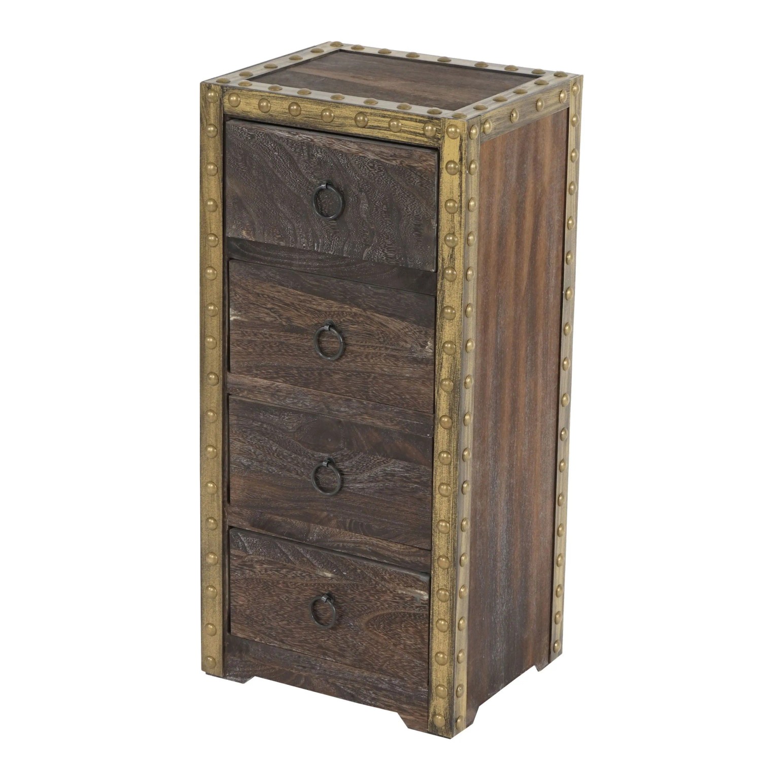 MCW Kommode Duran 4 Schubladen 70x33x26cm Shabby-Look Vintage Braun
