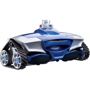 Zodiac MX8 Poolroboter: Hydraulischer Poolsauger in Blau/Silber mit Raupenantrieb.