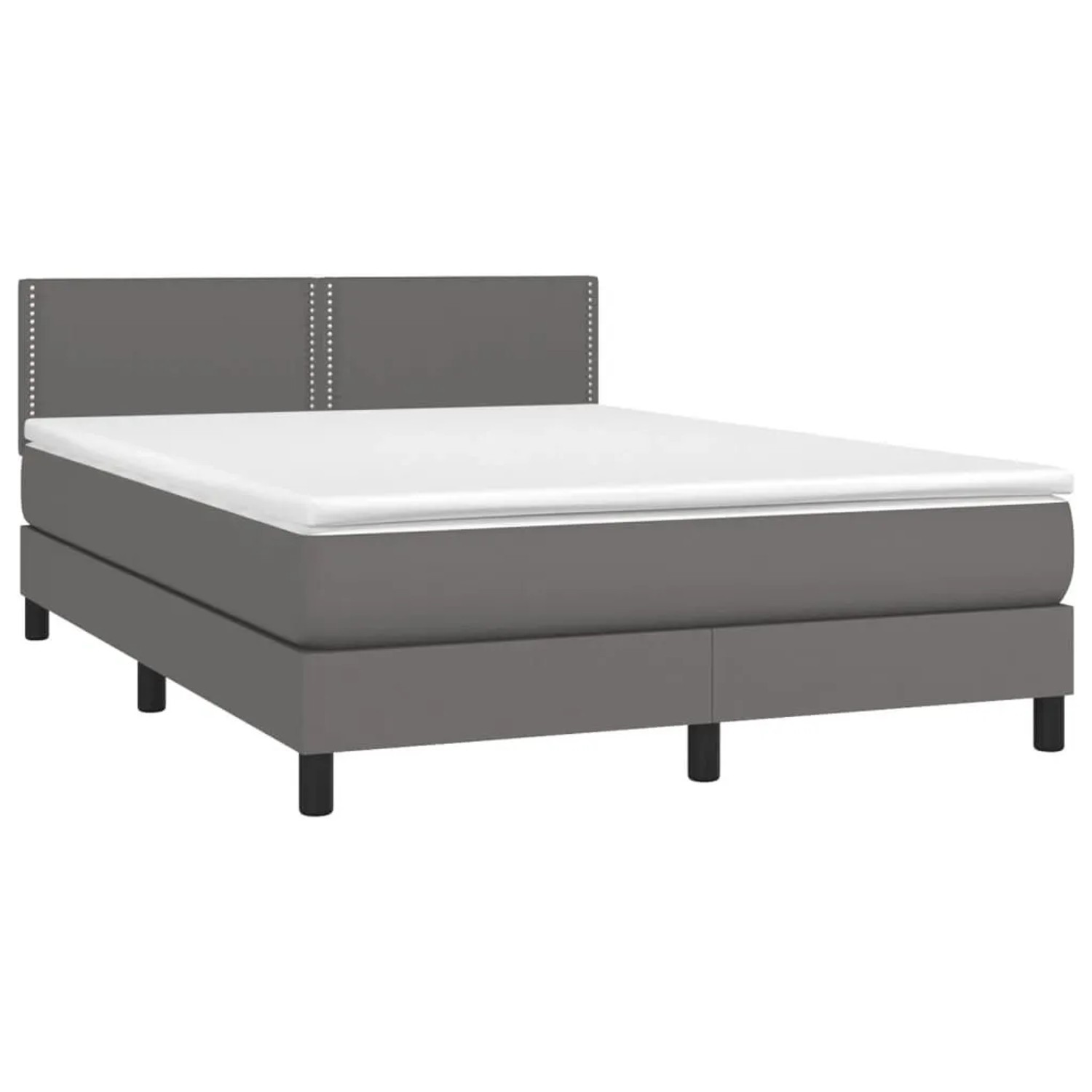 vidaXL Boxspringbett mit Matratze & LED Grau 140x200 cm Kunstleder 3134169 günstig online kaufen