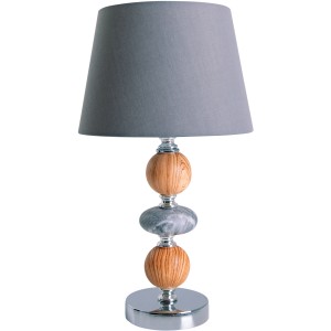 Näve Tischleuchte Araga, grau, 36 cm. Design-Tischlampe mit Keramikfuß und grauem Schirm.