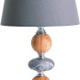 Näve Tischleuchte Araga, grau, 36 cm. Design-Tischlampe mit Keramikfuß und grauem Schirm.