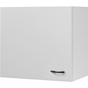 Flex-Well Wito Küchen-Hängeschrank, 60 cm, weiß, mit Bügelgriff in Edelstahl-Optik.