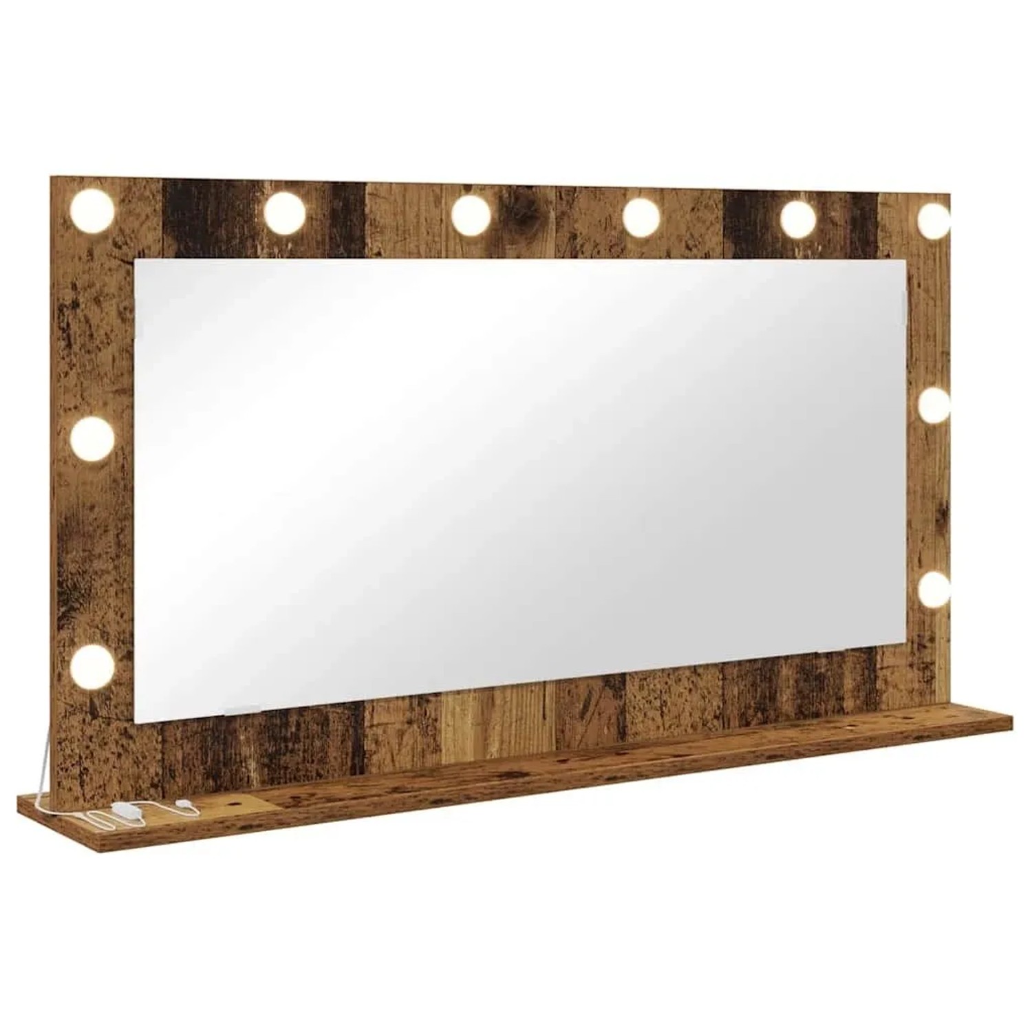 vidaXL Waschtischspiegel Rechtwinklig Altholz 100 x 55 x 18 cm 868307