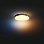 Schwarze Philips Hue Enrave XL Deckenleuchte mit warmweißem Licht und Dimmer.