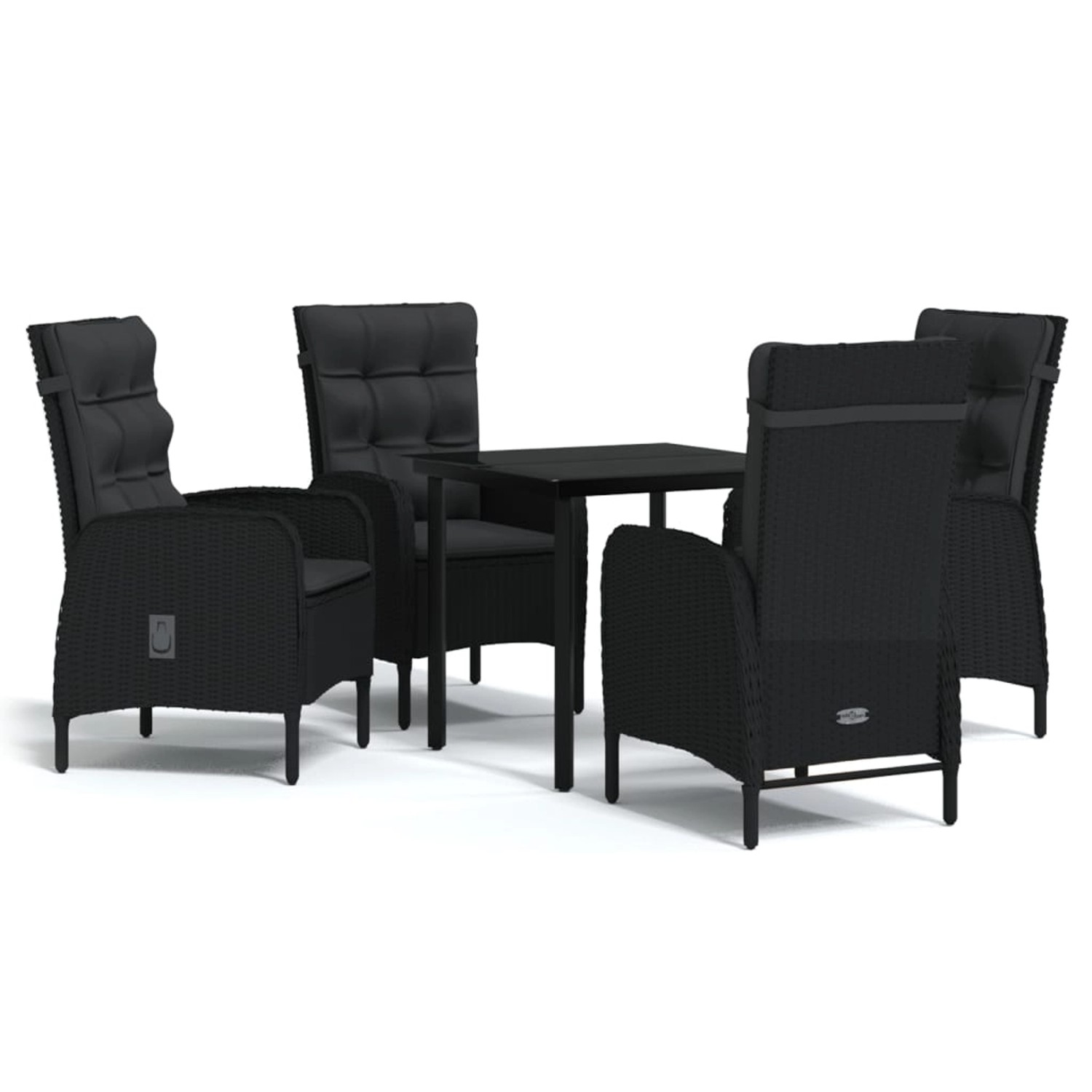 vidaXL 5-Tlg Garten-Essgruppe mit Kissen Schwarz 3099354 günstig online kaufen