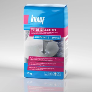 Knauf Fliessspachtel allround 10 kg Sack, selbstverlaufende Ausgleichsmasse für Böden.