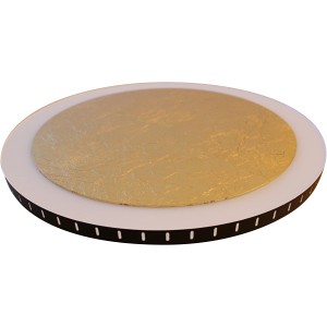 Runde LED-Deckenleuchte Moon 40 cm in Goldoptik für Wohnräume.