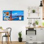 Banjado Magnettafel mit Golden Gate Bridge Motiv in Küche, silberne Magnetwand mit Magneten.