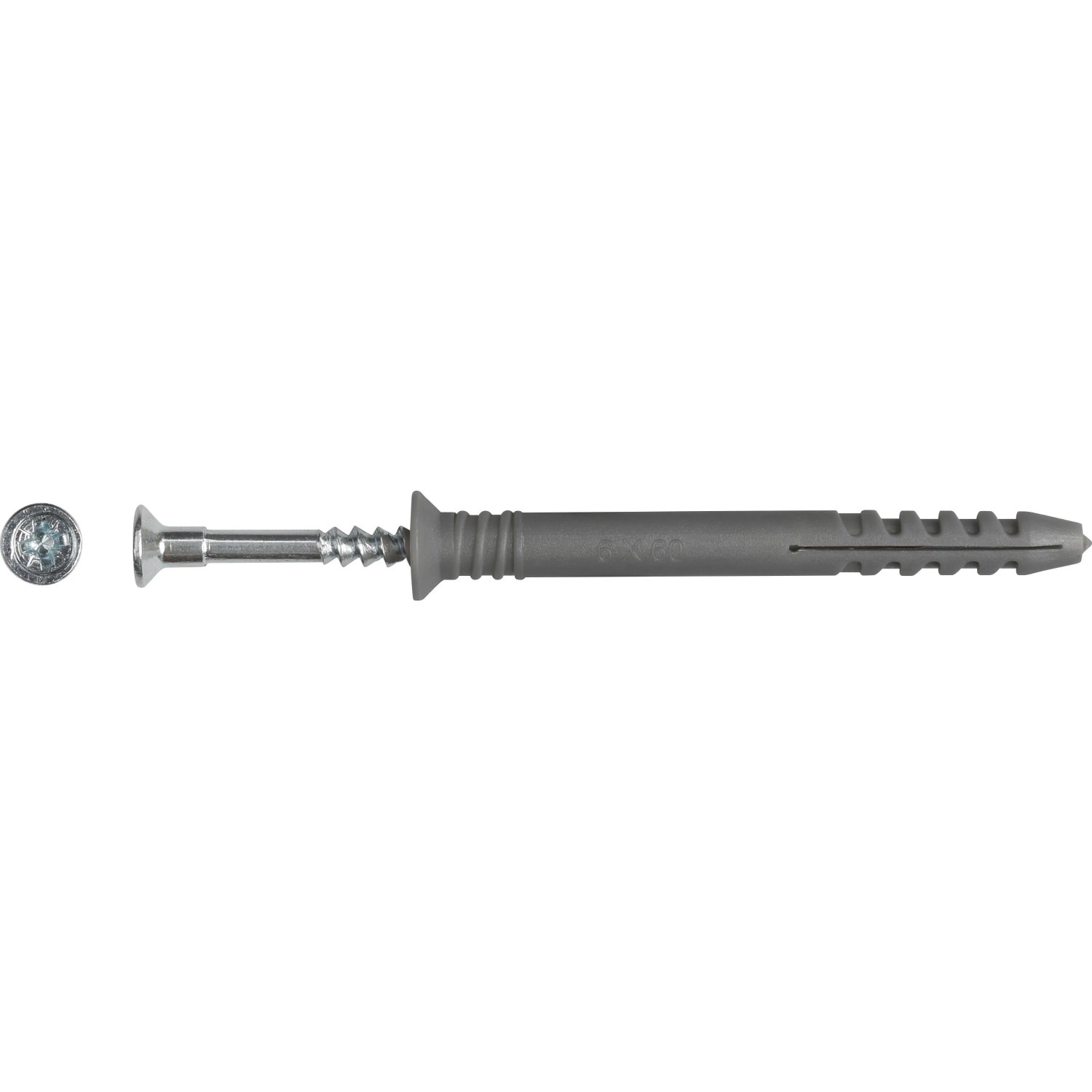 Nageldübel 6 mm x 60 mm mit Schraube 100 Stück