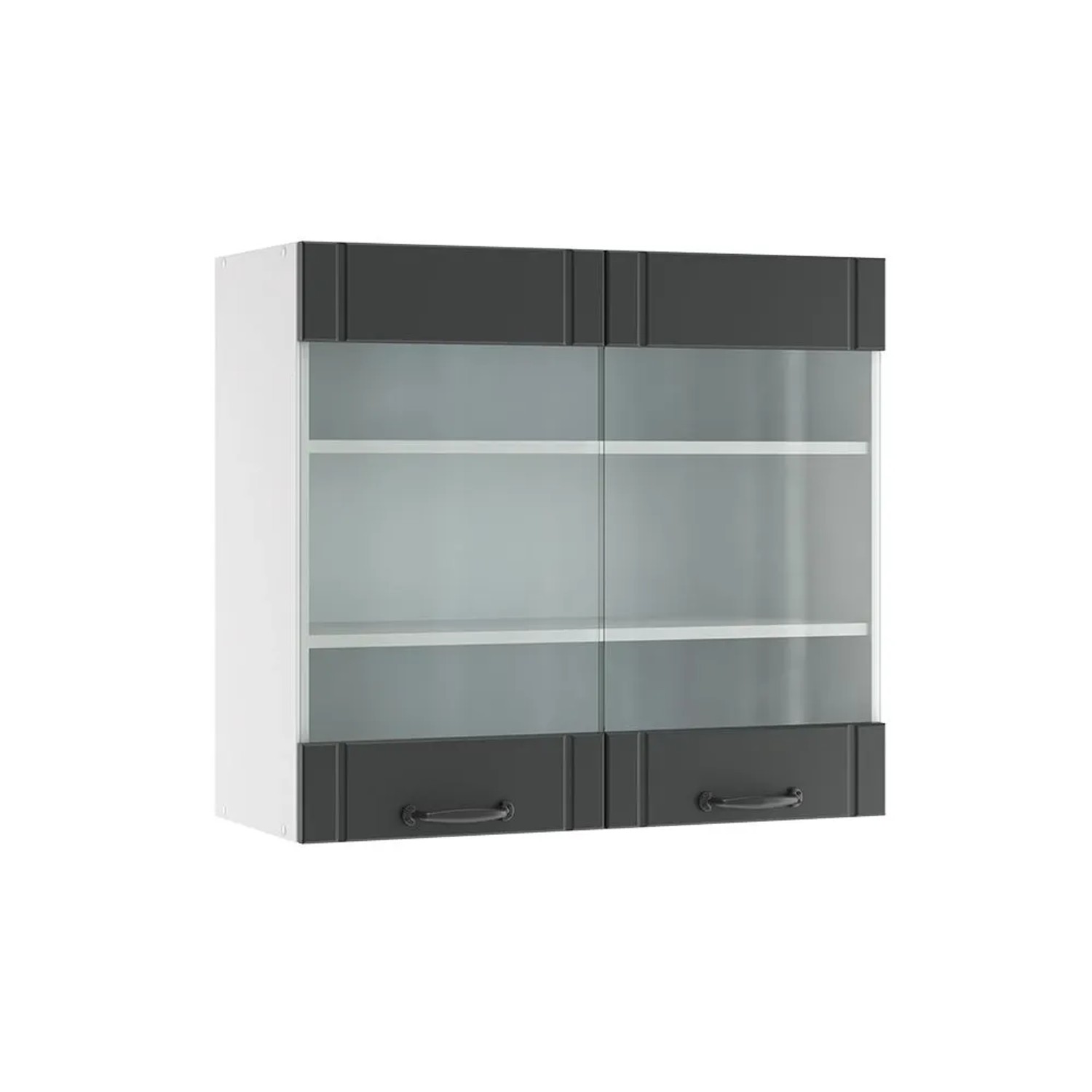 Vicco Küchenglasschrank Fame-Line Glashängeschrank Anthrazit Weiß 80 cm
