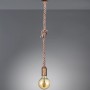 Retro Trio Pendelleuchte Rope, altmessingfarben, mit Leinenaufhängung und E27 Fassung.