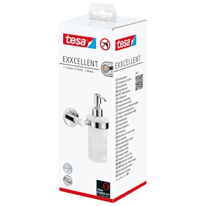 Tesa Exxcellent Seifenspender Chrom, im Karton. Eleganter, rostfreier Spender zur Wandmontage im Bad.