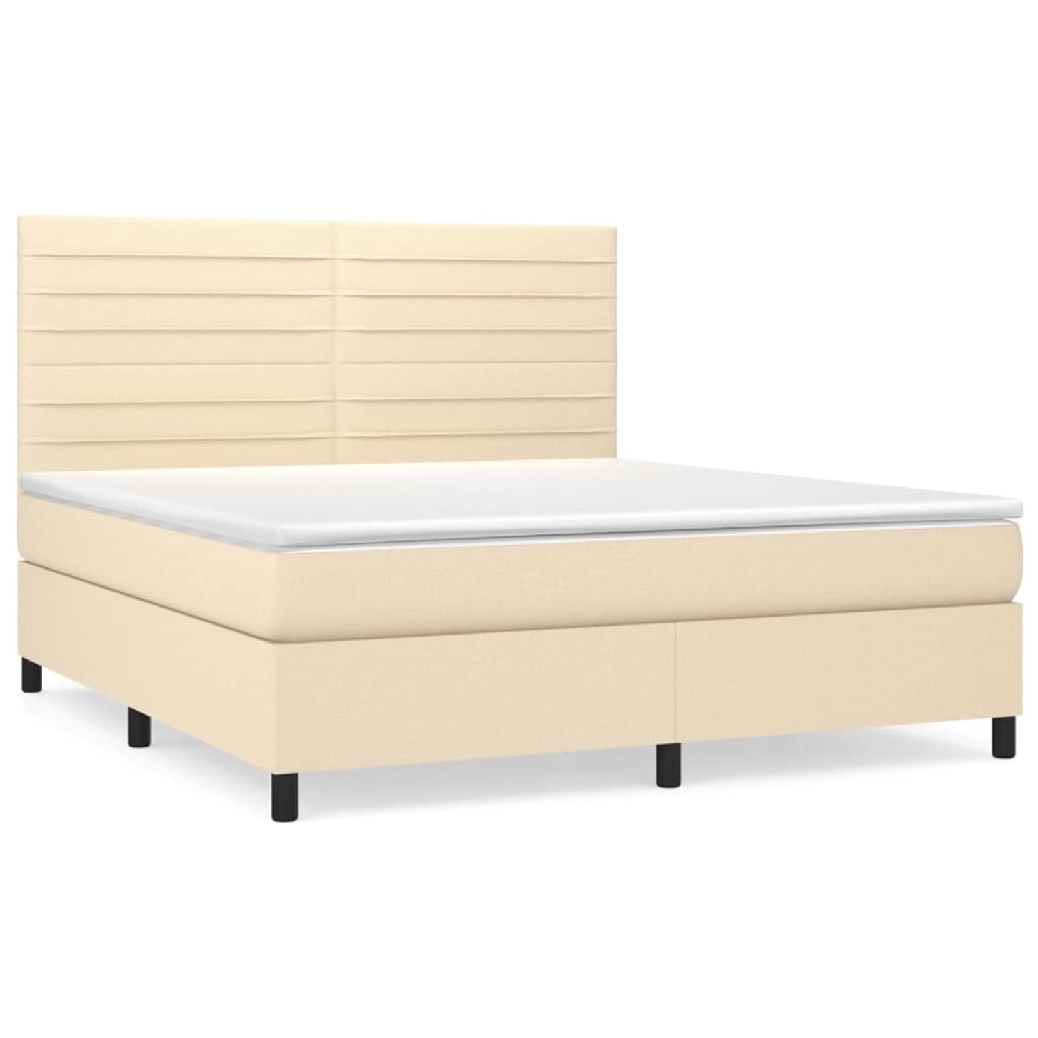 vidaXL Boxspringbett mit Matratze Creme 180x200 cm Stoff 3141878 günstig online kaufen