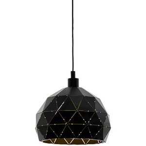 Moderne Eglo Pendelleuchte Roccaforte in Schwarz-Gold, 40,5 cm, für E27 Leuchtmittel.