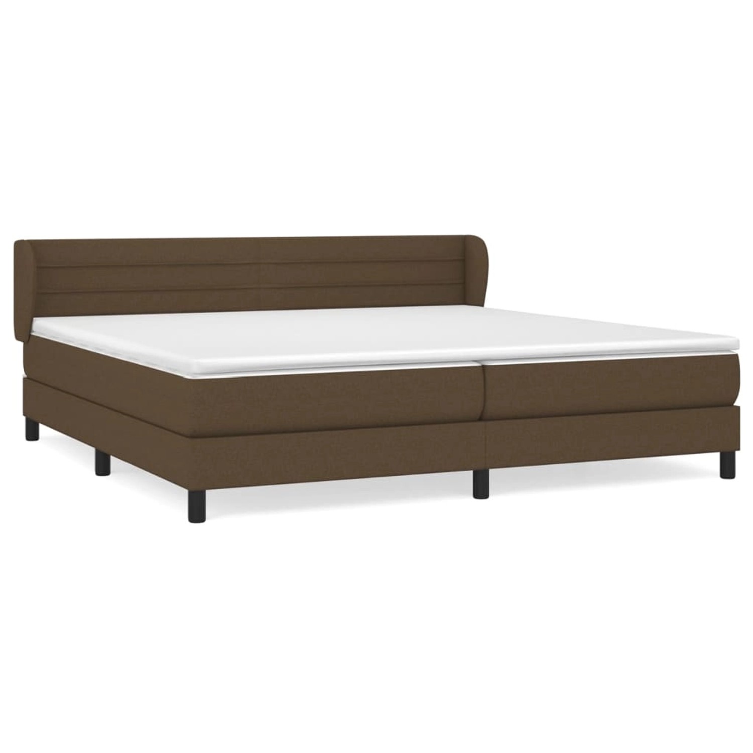 Vidaxl Boxspringbett Mit Matratze Dunkelbraun 200x200 Cm Stoff günstig online kaufen