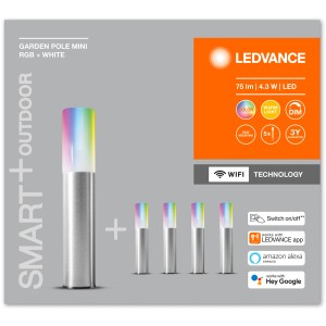 Ledvance Smart+ Garden Pole Mini 5-flammig: LED-Außenleuchte mit RGB, dimmbar, steuerbar per App.