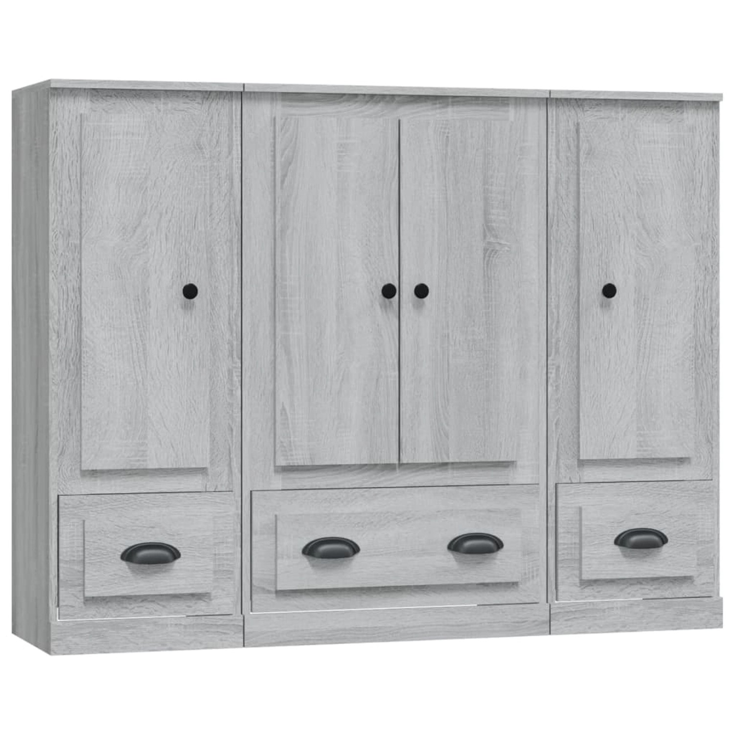 vidaXL Highboards 3 Stk Grau Sonoma Holzwerkstoff 3185301