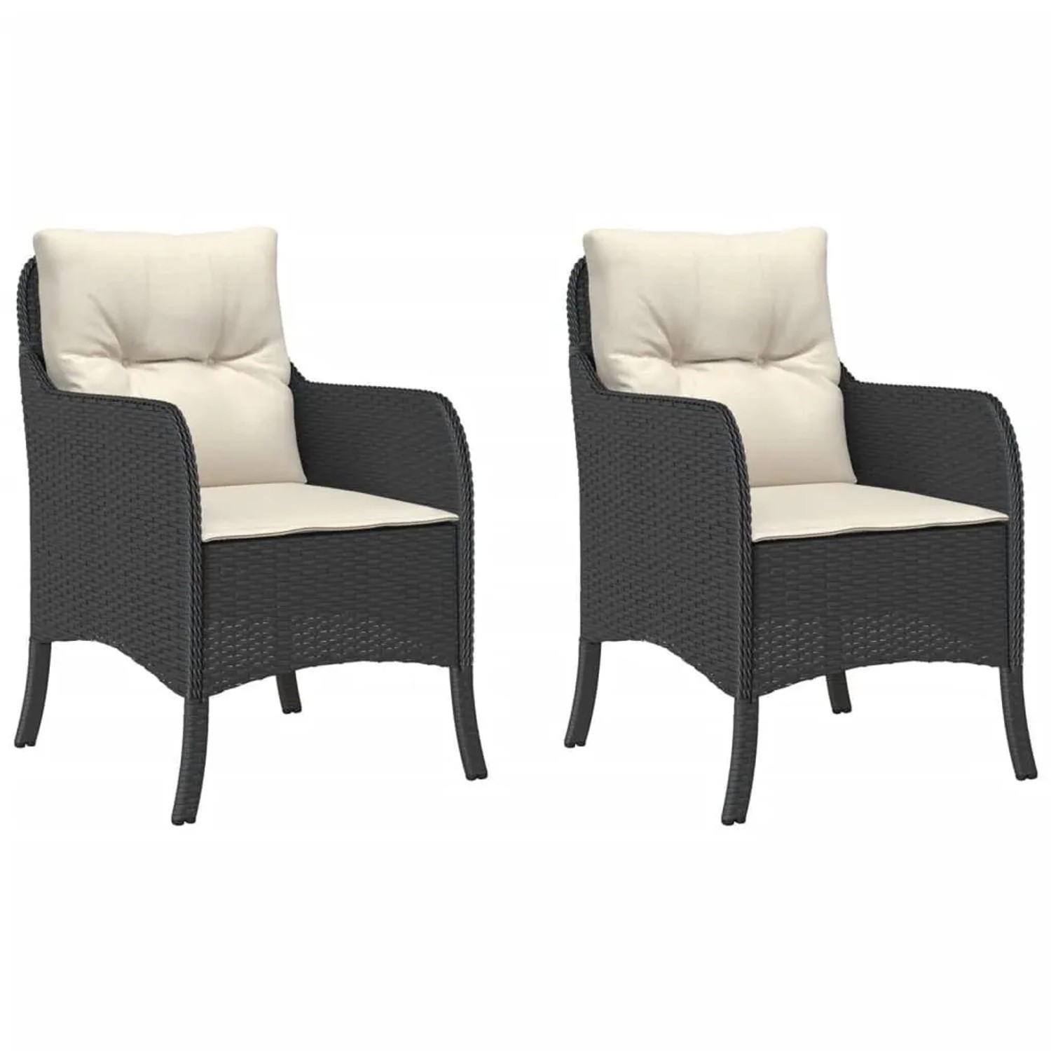 Furnicato Gartenstuhl Pe Rattan Schwarz 58 X 67 X 86 Cm
