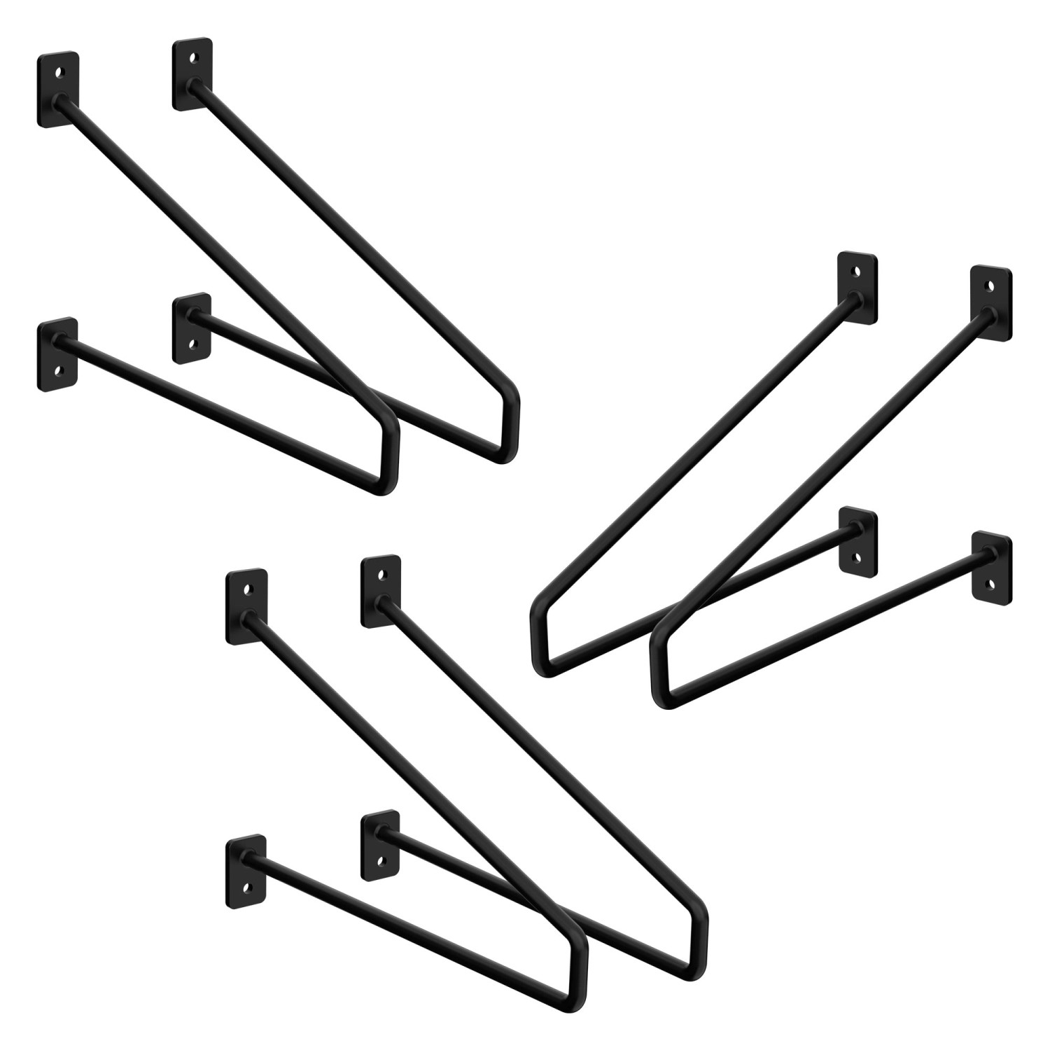 ML-Design 6 Stück Regalhalterung 265 mm Schwarz aus Stahl Haarnadel Schwebe günstig online kaufen