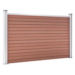 Brauner vidaXL Gartenzaun aus WPC, 180x105 cm, mit Aluminiumpfosten. Ideal zur Garteneingrenzung.
