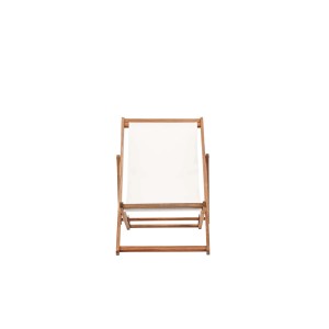 ebuy24 Peachy Sessel Natur: Gartenmöbel mit Holzrahmen und weißer Bespannung.