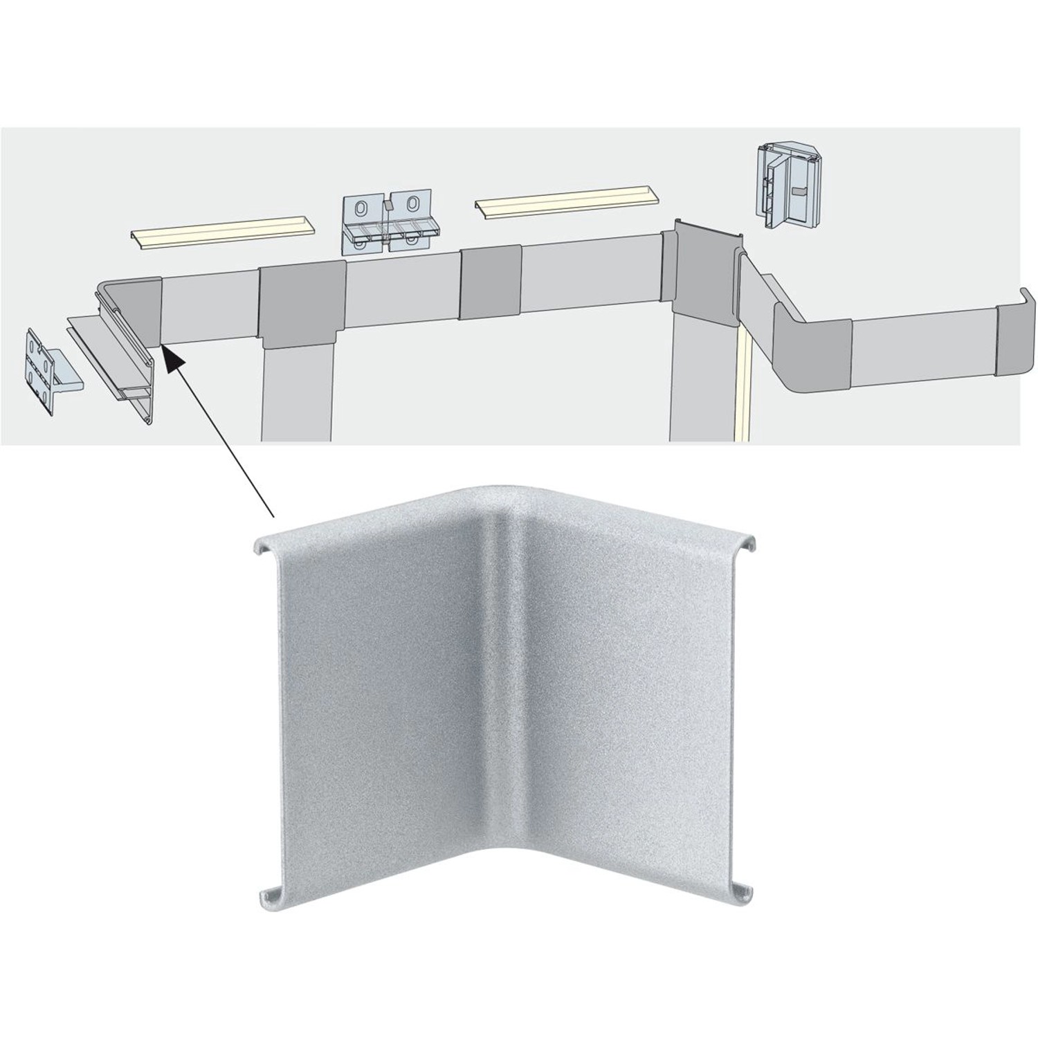 Paulmann Duo Profil Inside Corner 2er-Pack Alu matt, Kunststoff