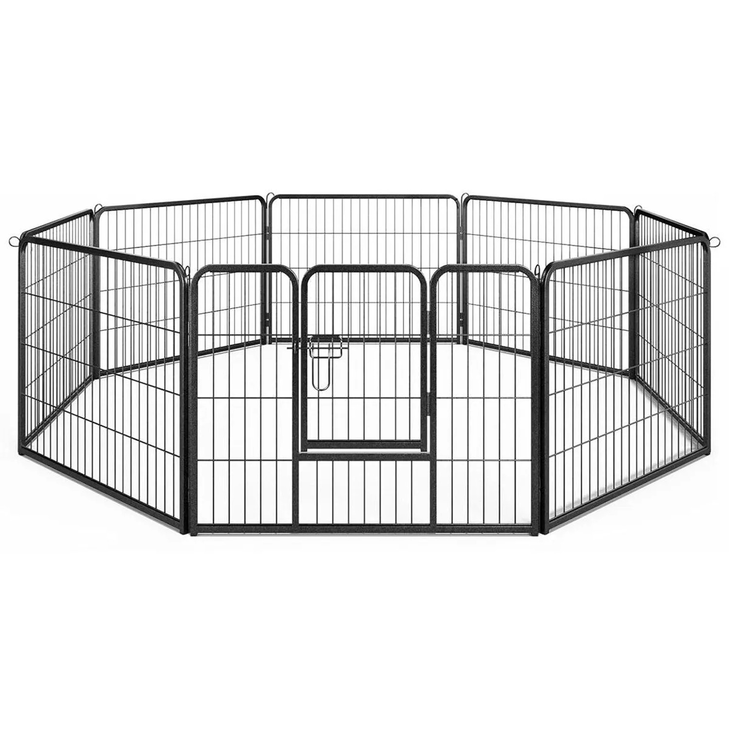 Costway Laufstall 8-Teilig Faltbares Freilaufgehege Schwarz 60 cm Hoch