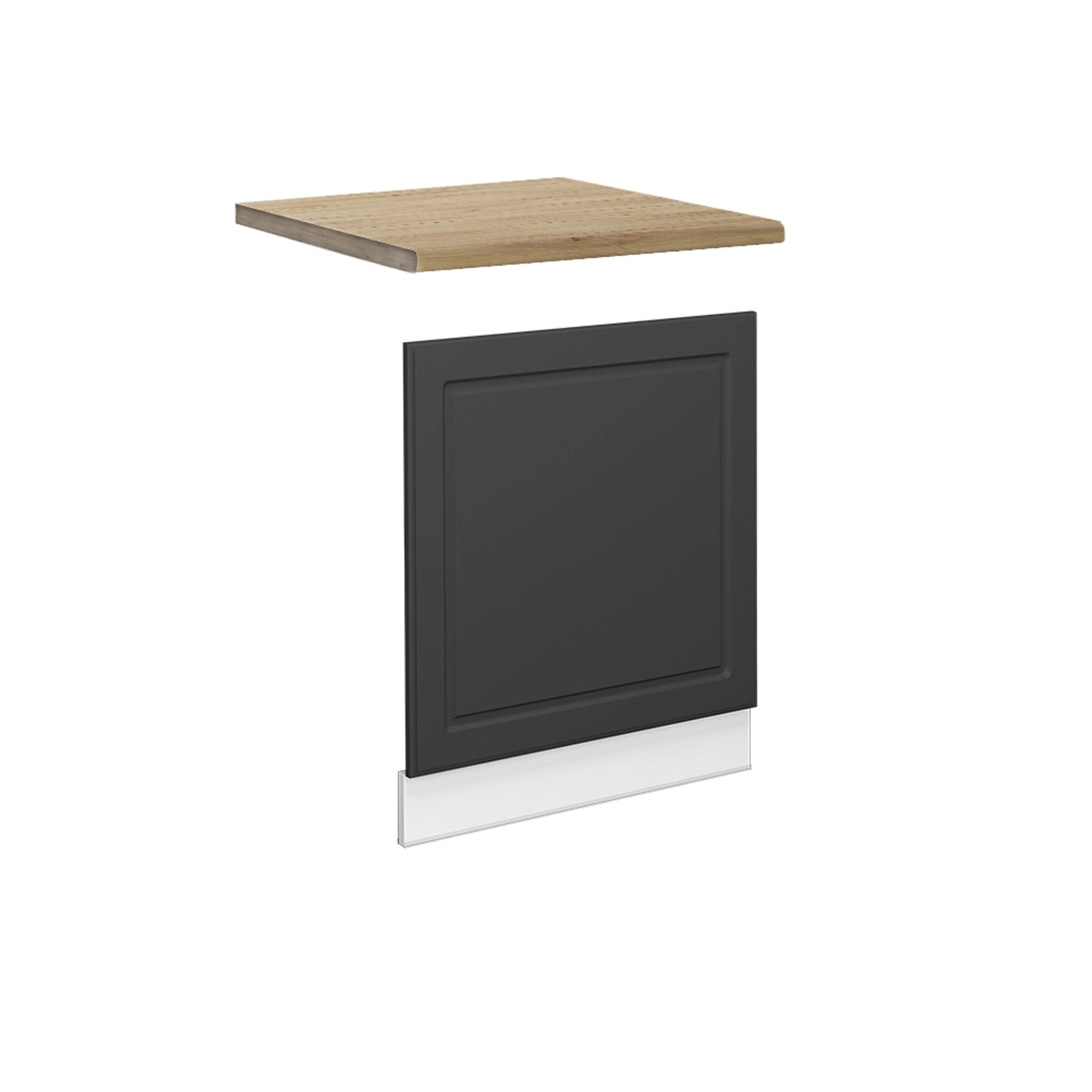Vicco Frontblende Fame-Line Geschirrspüler Fronttür Anthrazit-Gold/Weiß 60 cm AP Eiche
