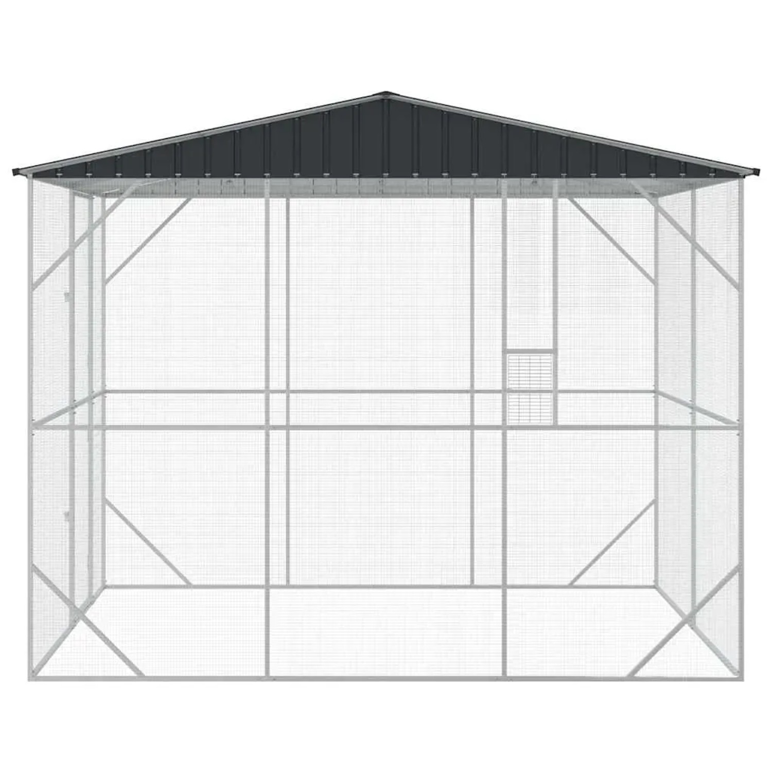vidaXL Vogelkäfig Anthrazit 227 x 310 x 247 cm Verzinkter Stahl 3325160_6