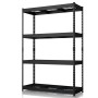 Floordirekt Schwerlastregal Yukon Rivet 4 Böden Schwarz 180 x 120 x 60 cm
