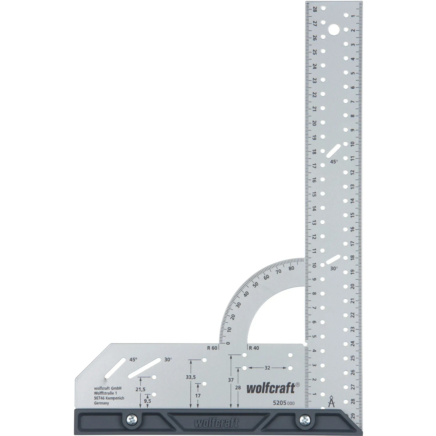 wolfcraft Universalwinkel für Laminat und Designboden, zum Anzeichnen von Winkeln und Übertragen von Konturen.