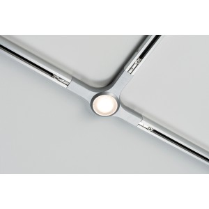 Paulmann URail T-Verbinder mit LED in Chrom matt für Schienensysteme.