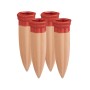 Relaxdays Bewässerungskegel Keramik Terracotta 4er Set 17 cm x 5,5 cm x 5,5 cm
