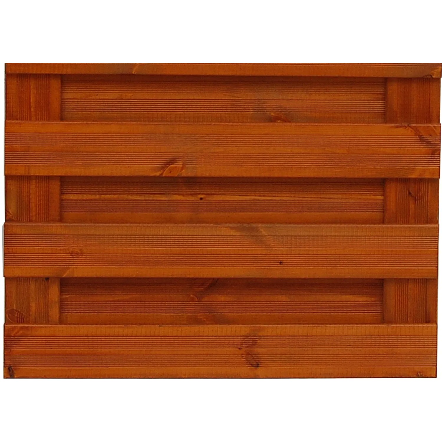 Teakfarbener Sichtschutzzaun Goch, Anschluss-Element 180/90x90cm aus lasiertem Holz.