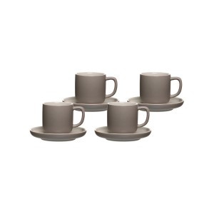 Ritzenhoff & Breker Jasper Espresso-Set, 4 Tassen mit Untertassen in Taupe.