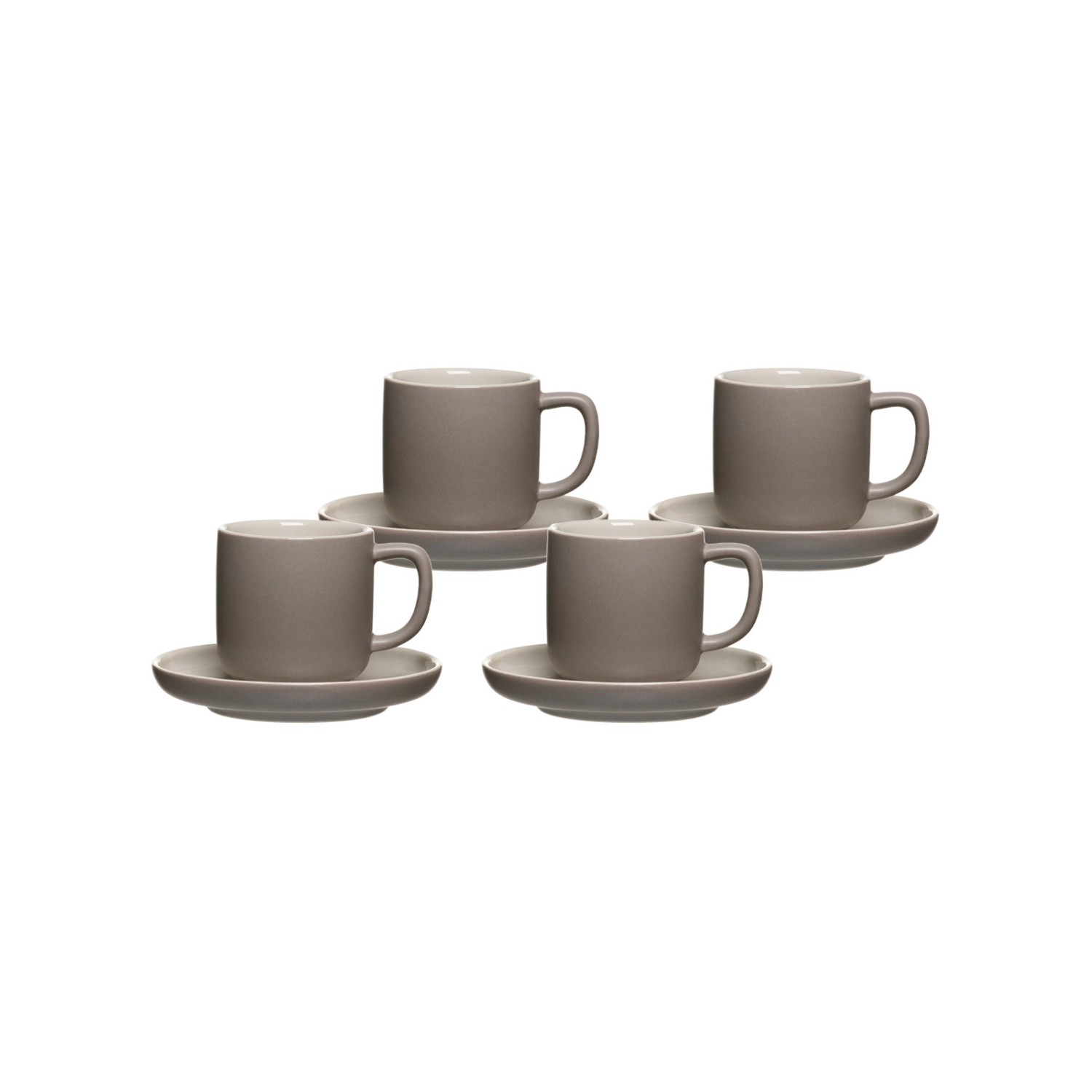 Ritzenhoff & Breker Jasper Espressotasse mit Untertasse 100 ml 4er Set Taupe (Maße: 7.5cm | 10.5cm | 10.5cm)