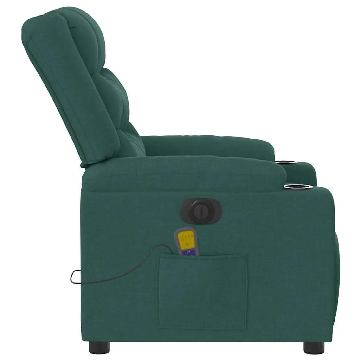 vidaXL Massagesessel Elektrisch Dunkelgrün Stoff 3310257_7