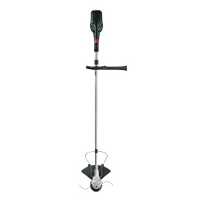 Bosch Akku-Rasentrimmer AdvancedGrassCut 36V-33 Solo, schwarz-silber, mit Fadenkopf und Schutzbügel für präzises Trimmen.